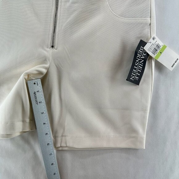 Danielle Bernstein Shorts Womens Size 4 Zippered Pocket Biker High Waist White - Picture 8 of 8